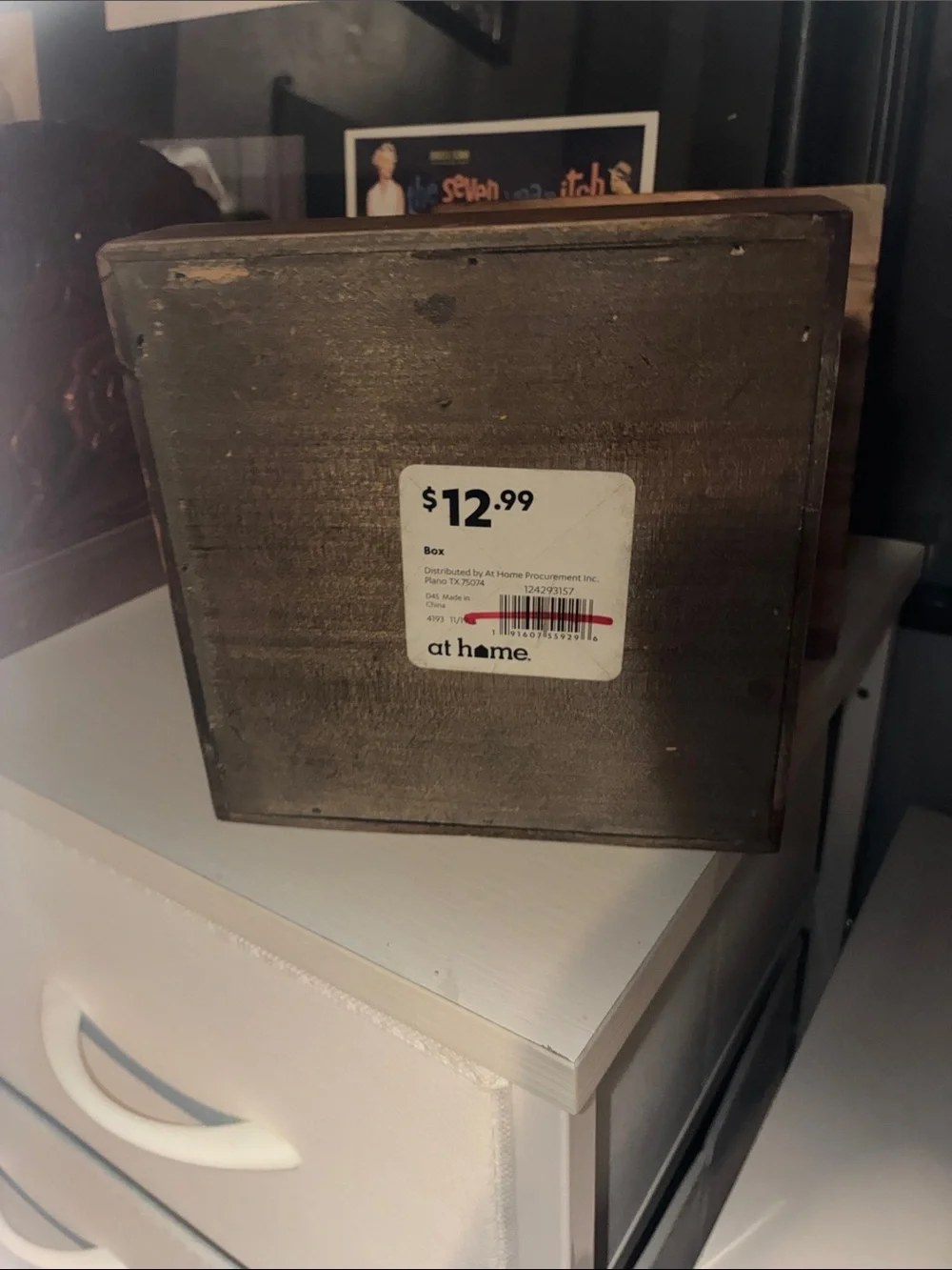 Handcrafted Wood Storage Box with Corrugated Metal Trim